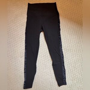 Lululemon Black Leggings with Velour Trim